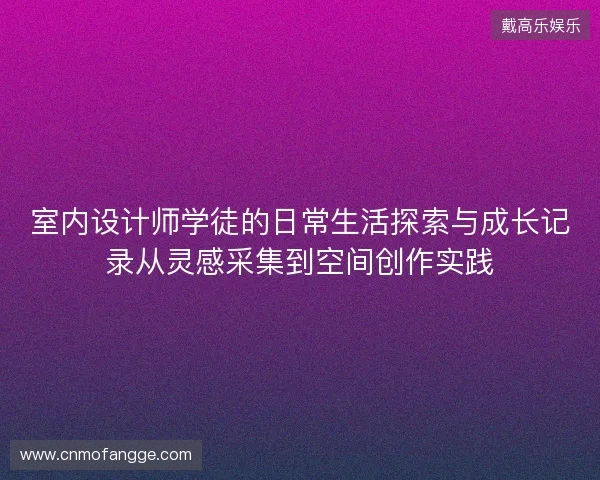 室内设计师学徒的日常生活探索与成长记录从灵感采集到空间创作实践 室内设计师学徒的日常生活探索与成长记录从灵感采集到空间创作实践